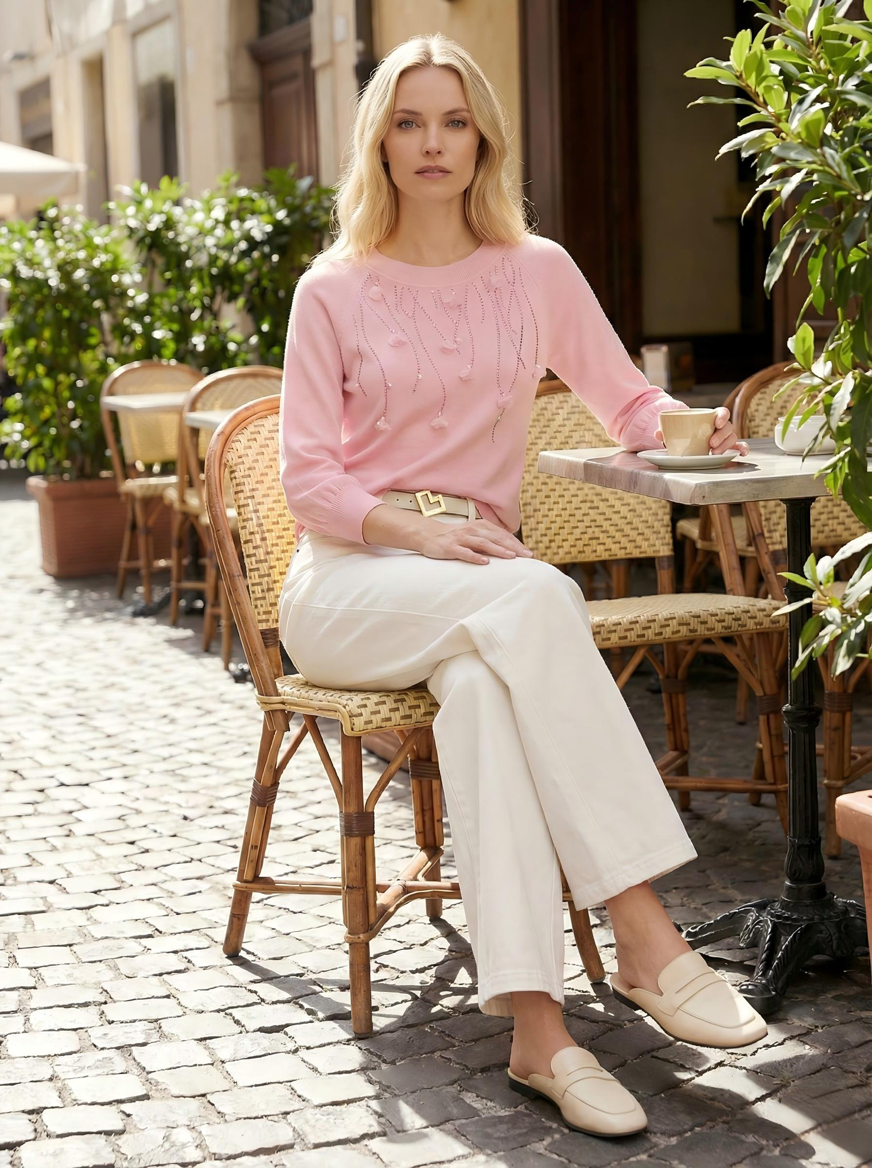 maglia seta lino maniche tre quarti