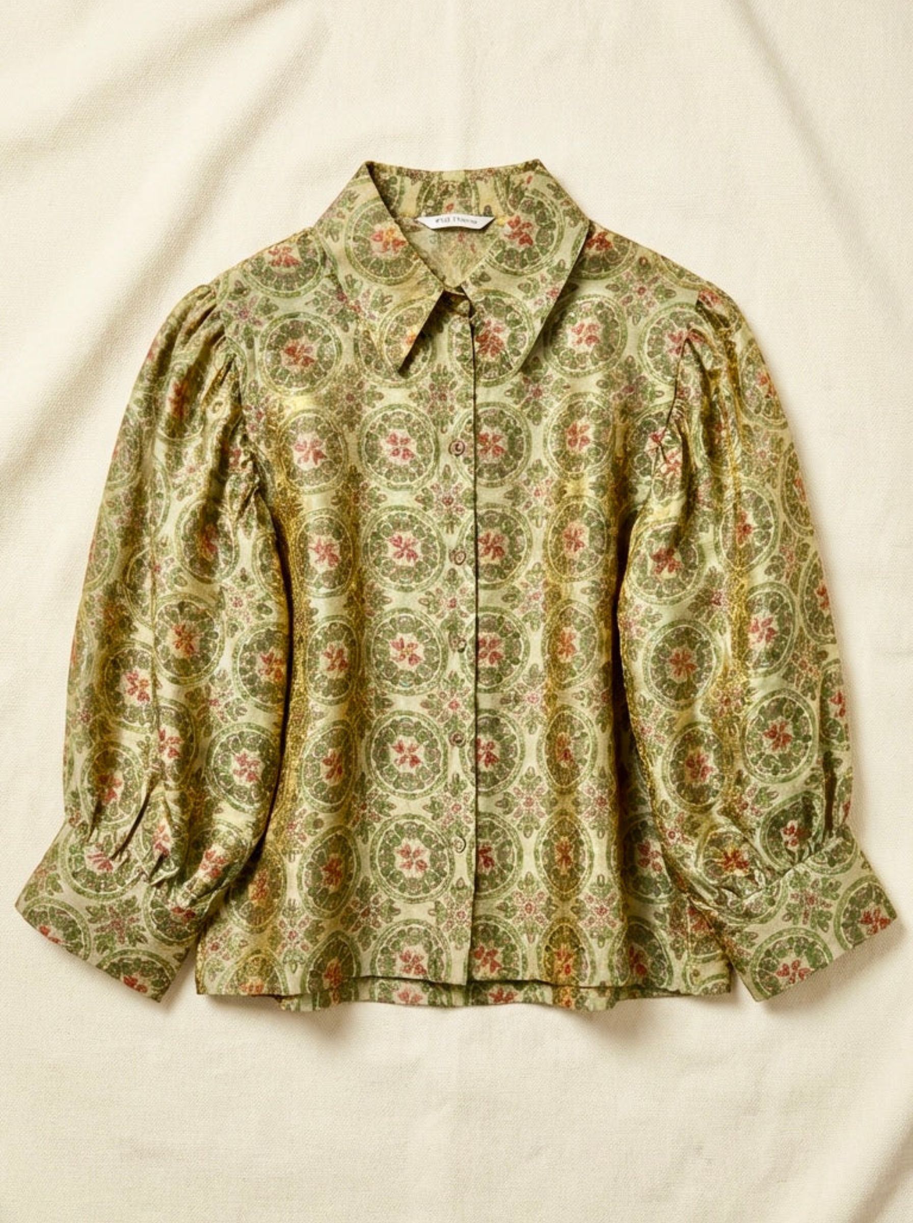 camicia con maniche stile palazzo stampa vintage lavezzo milano