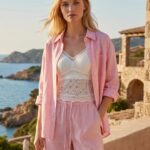 camicia rosa lino lavezzo milano