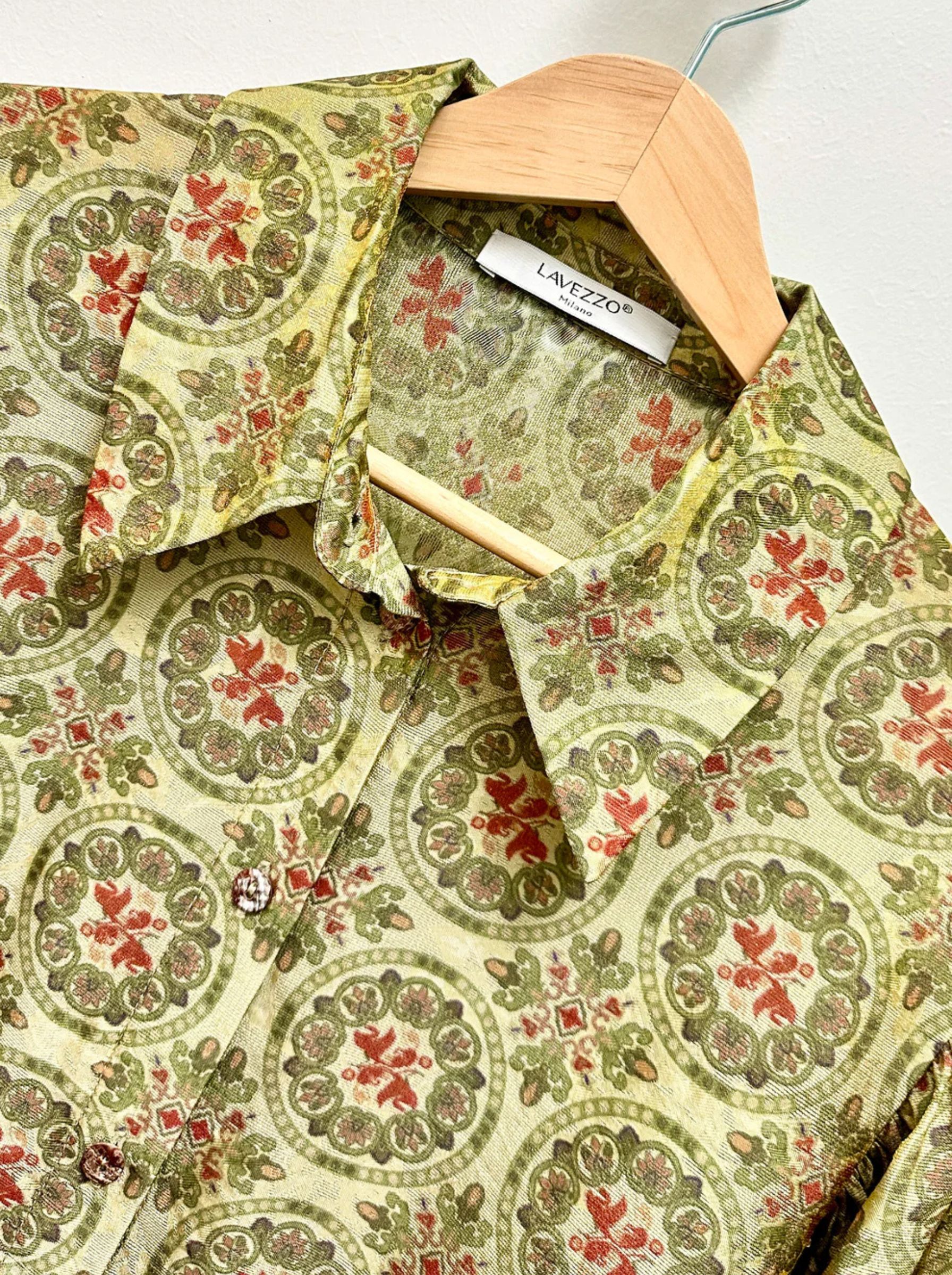 dettaglio colletto camicia corta maniche stile palazzo lavezzo milano